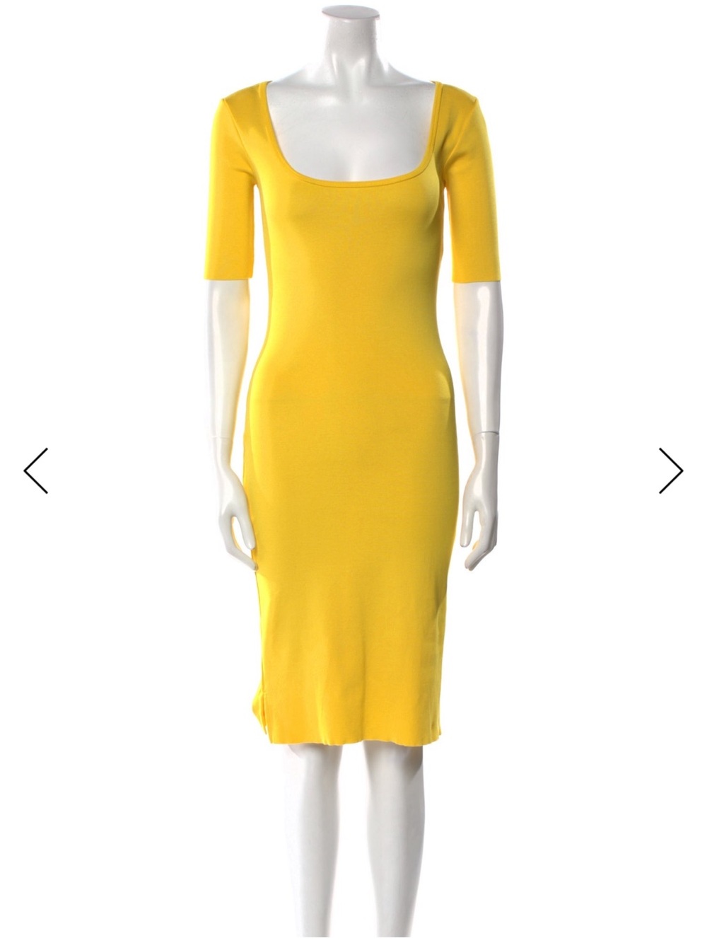 Yellow Ralph Lauren Scoop Neck Midi Dress